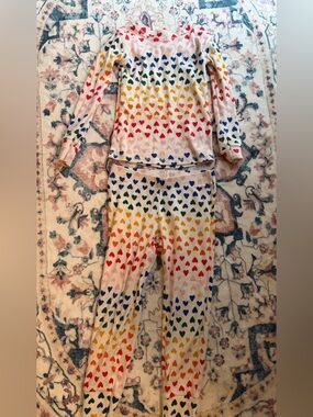 Kids Old Navy Rainbow Heart Long Sleeve Pajama Set